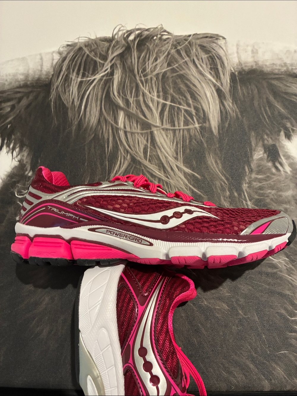 Saucony Women's Burgundy and Hot Pink Running Shoes